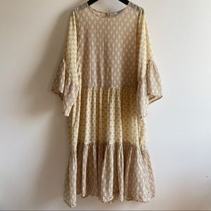 Closed brand lightweight cotton easy tent dress ruffles geometric pattern sz L